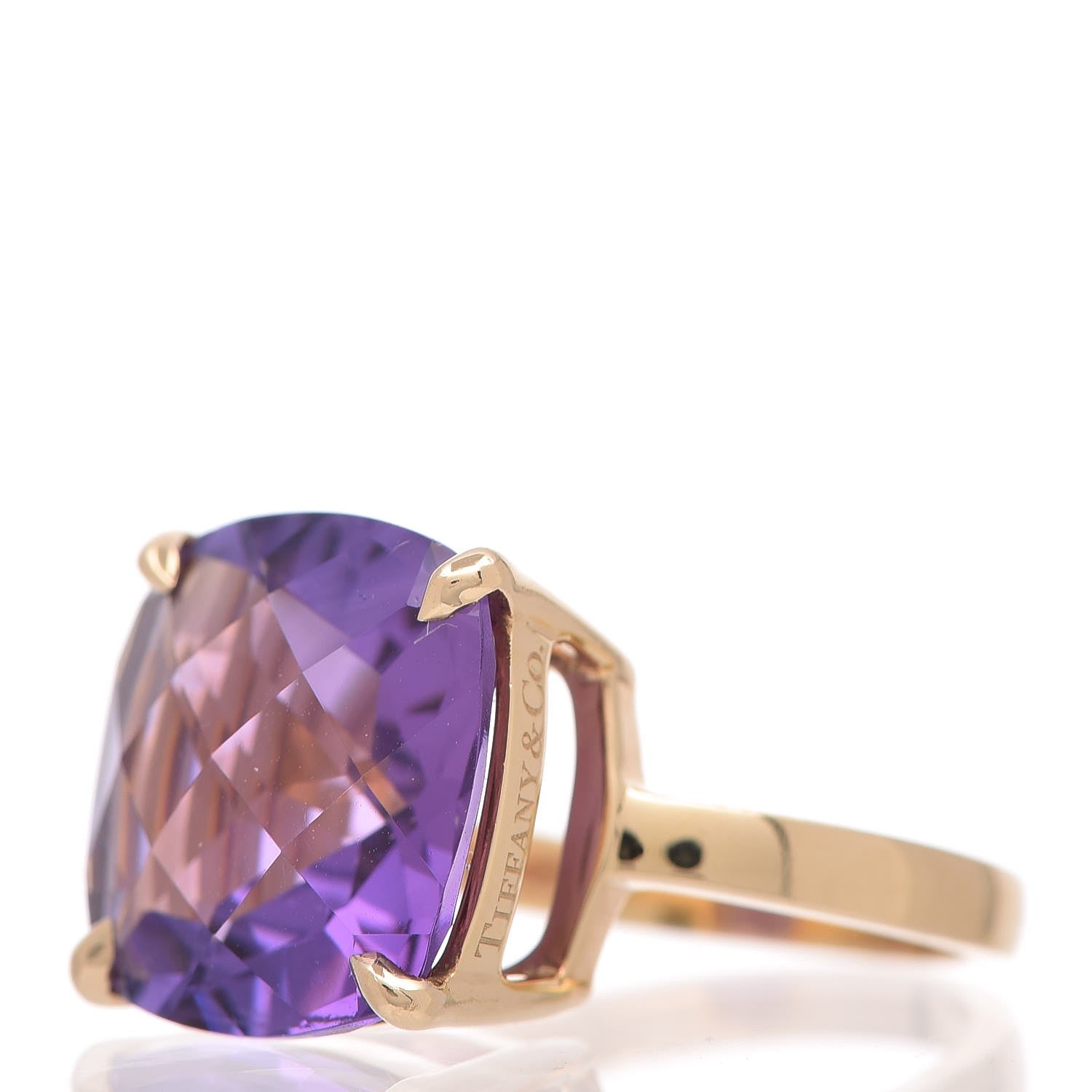 Tiffany 18K Yellow Gold Amethyst Sparklers Cocktail Ring 50 5.25 3 of 6