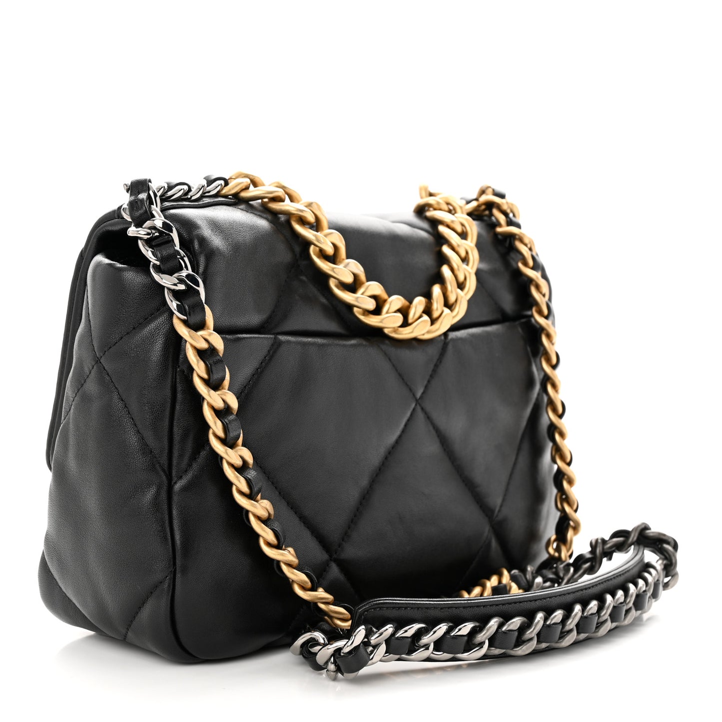 Lambskin Quilted Medium Chanel 19 Flap Black