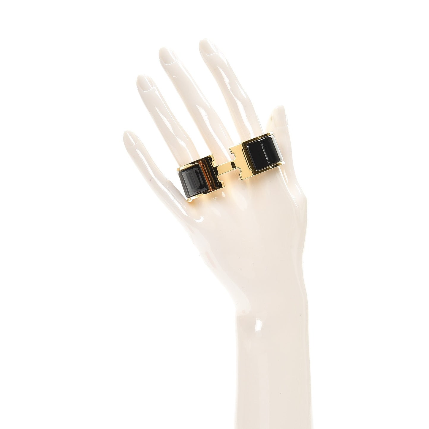 Enamel Wide Clic Clac H Bracelet PM Black