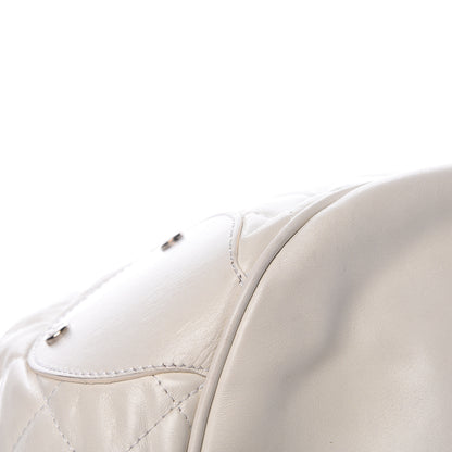 Burberry Calfskin Quilted Bucket Shoulder Bag White 9 of 20