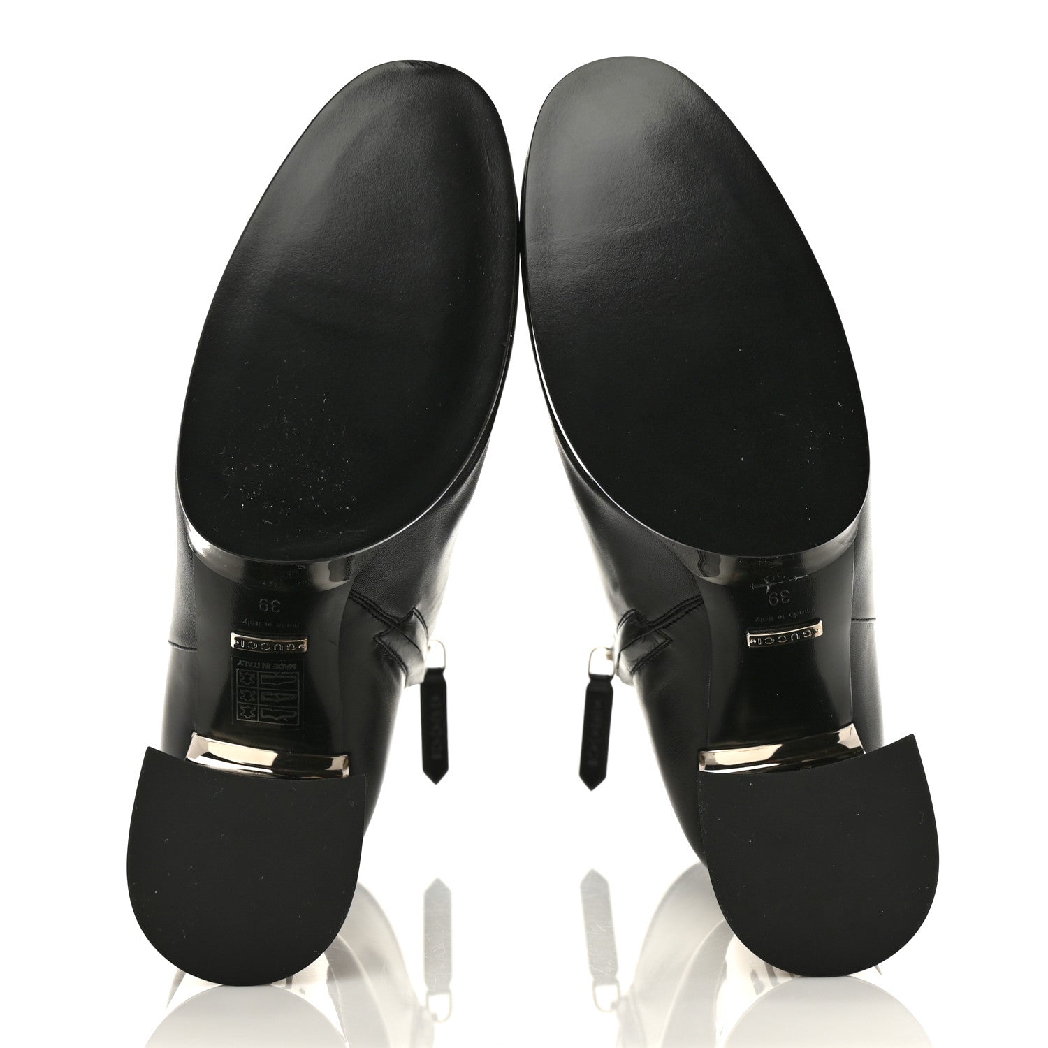 Gucci Malaga Kid Chrome Ankle Boots 39 Black 5 of 9
