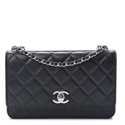 Chanel Lambskin Quilted Trendy CC Wallet On Chain WOC Black 1 of 14
