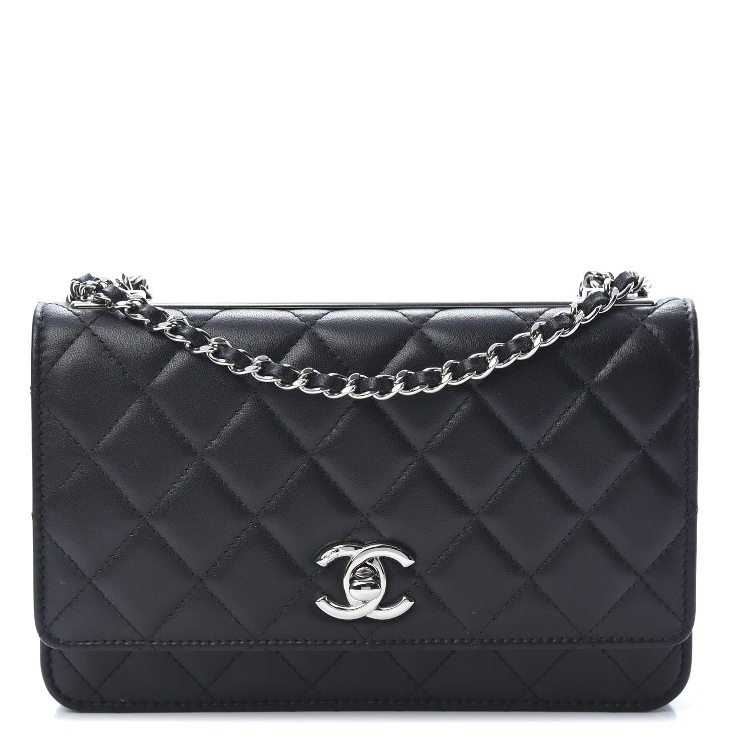 Chanel Lambskin Quilted Trendy CC Wallet On Chain WOC Black 1 of 14