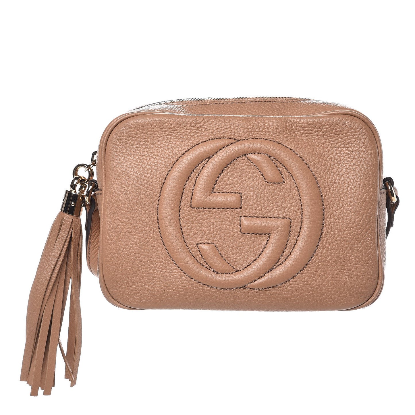 Pebbled Calfskin Small Soho Disco Bag Rose Beige
