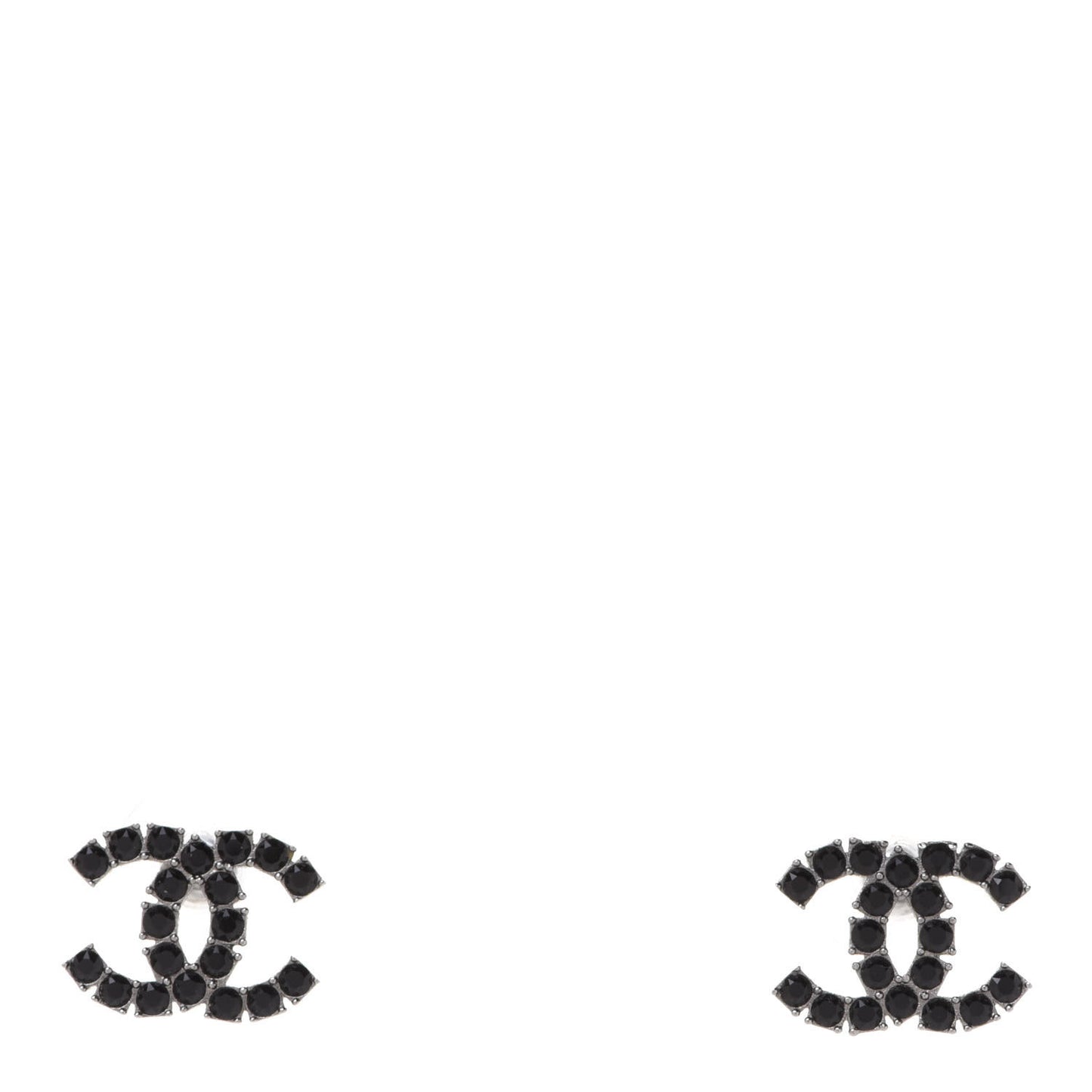 Ruthenium Crystal CC Earrings Black