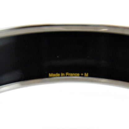 Hermes Enamel Wide Bangle Black Gray 4 of 11