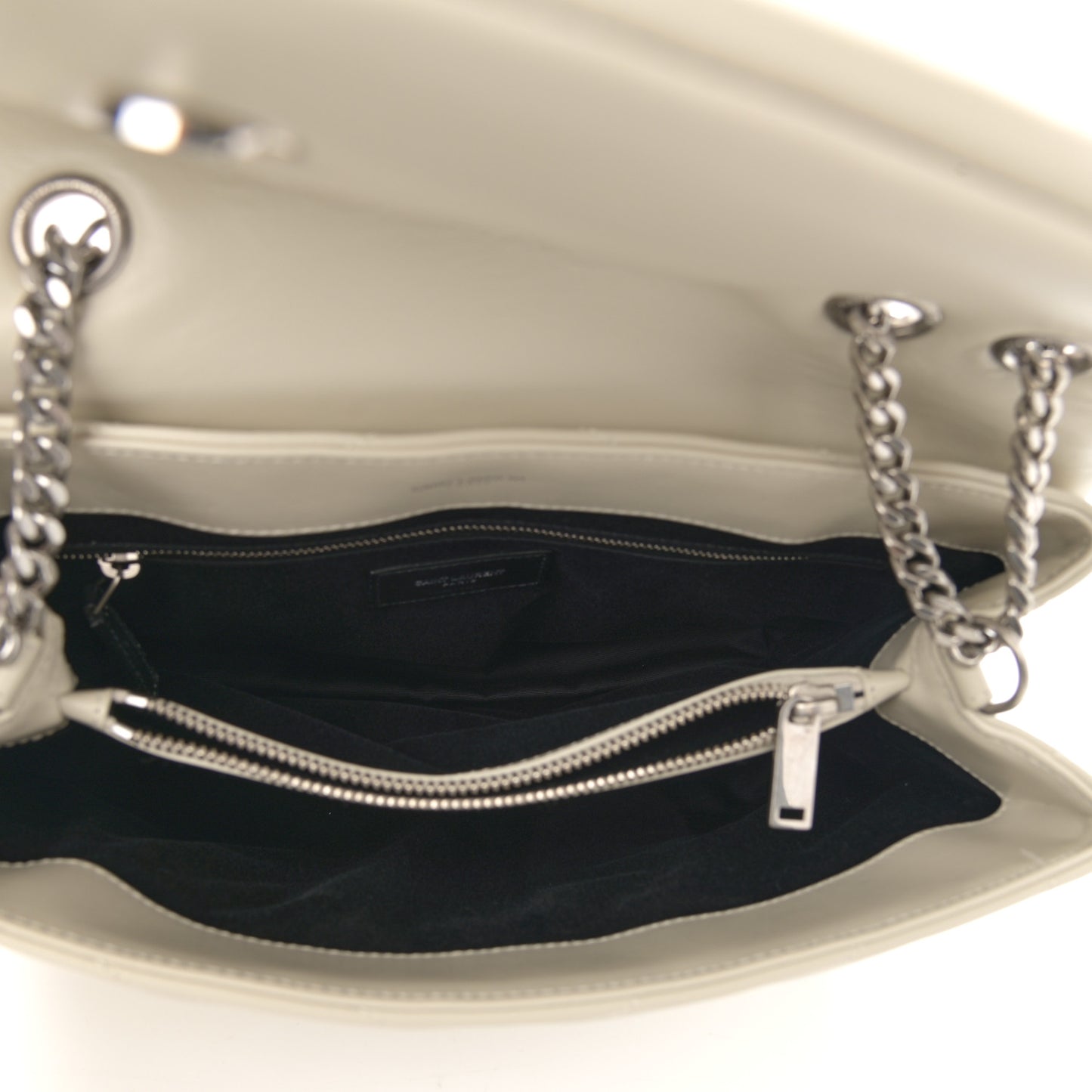 Calfskin Y Quilted Monogram Medium Loulou Chain Satchel Crema Soft