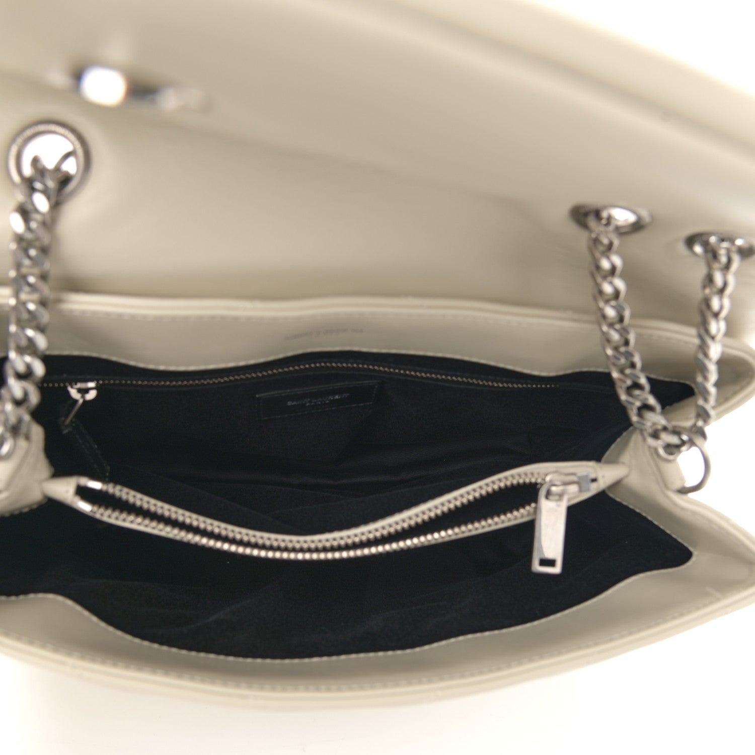 Saint Laurent Calfskin Y Quilted Monogram Medium Loulou Chain Satchel Crema Soft 5 of 11