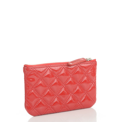 Chanel Patent Quilted Small Cosmetic Case Red 3 of 8