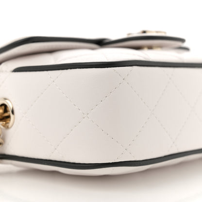 Chanel Lambskin Resin Quilted Chain Camera Bag White Black 9 of 10