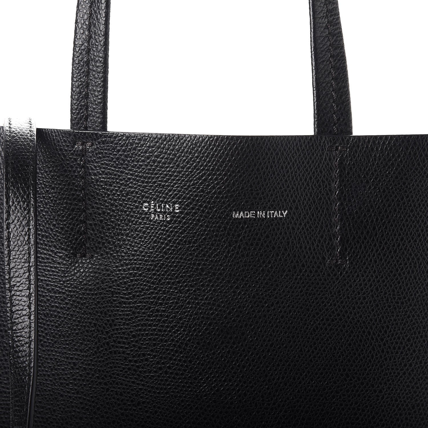 Celine Grained Calfskin Small Vertical Cabas Black 6 of 8