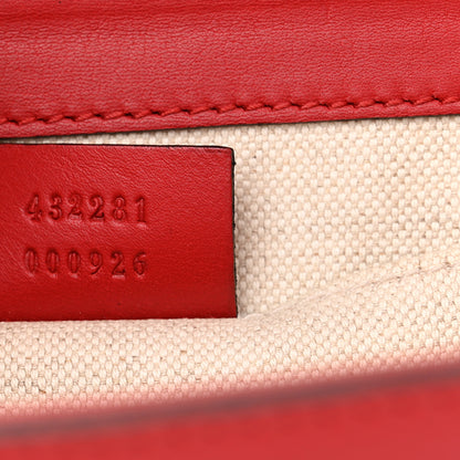 Gucci Calfskin Peony Small Chain Shoulder Bag Hibiscus Red 7 of 14