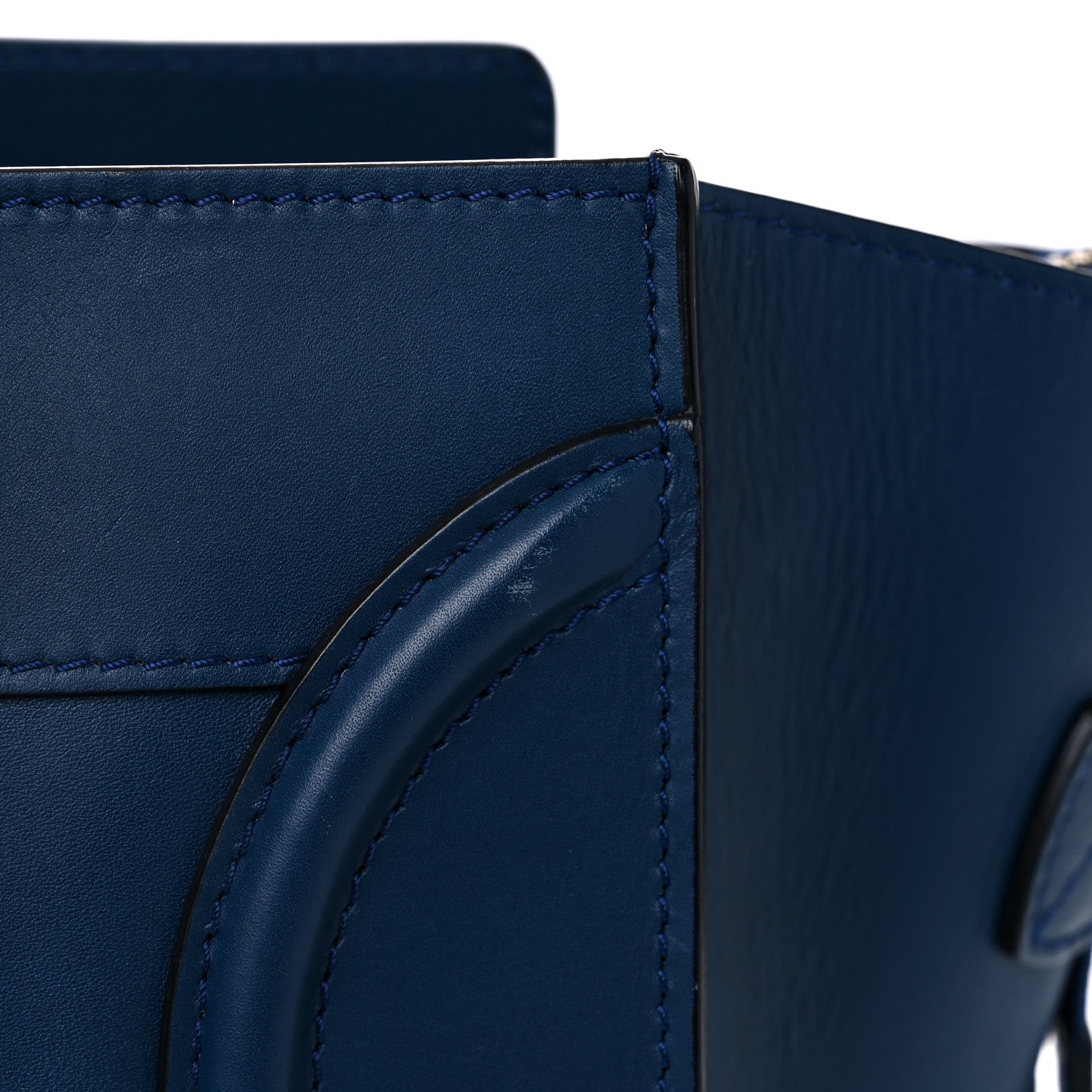 Celine Smooth Calfskin Mini Bi-Color Luggage Ocean Blue 17 of 19