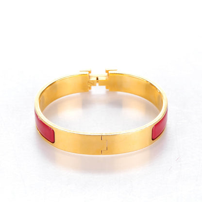Hermes Enamel Clic Clac H Narrow Bracelet GM Rouge 5 of 5
