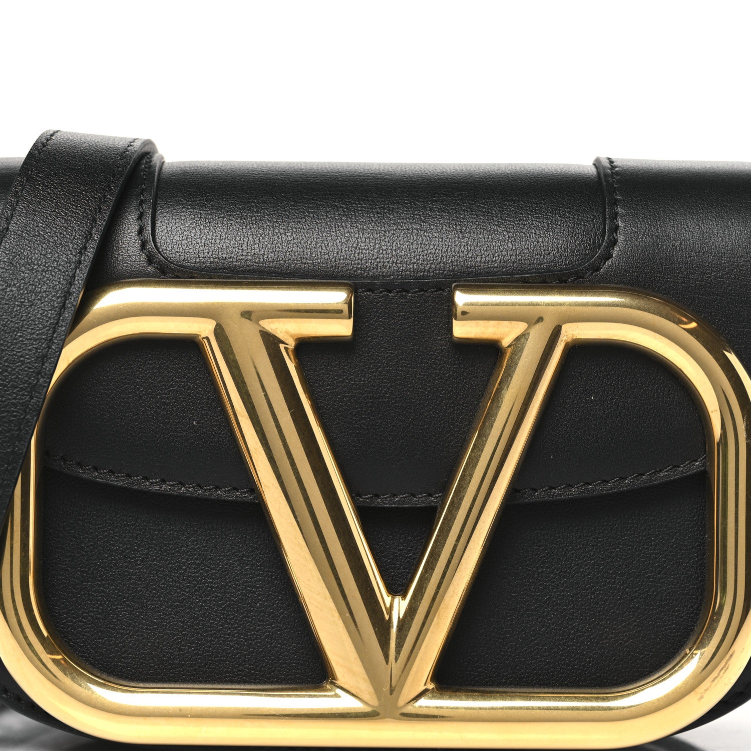 Valentino Garavani Calfskin Small Supervee Crossbody Bag Black 7 of 9