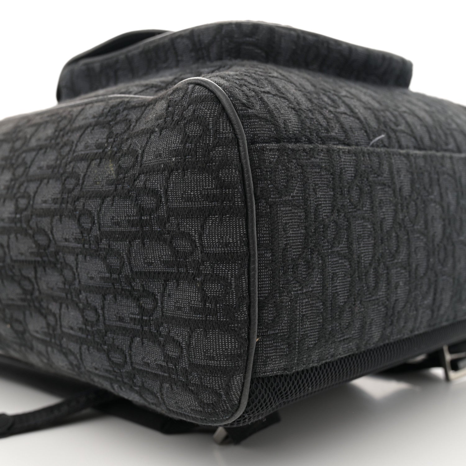 Christian Dior Oblique Jacquard Grained Calfskin Saddle Backpack With Flap Black 8 of 12