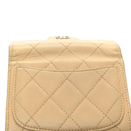 Chanel Lambskin Quilted Flap Card Holder Wallet Beige 10 of 12