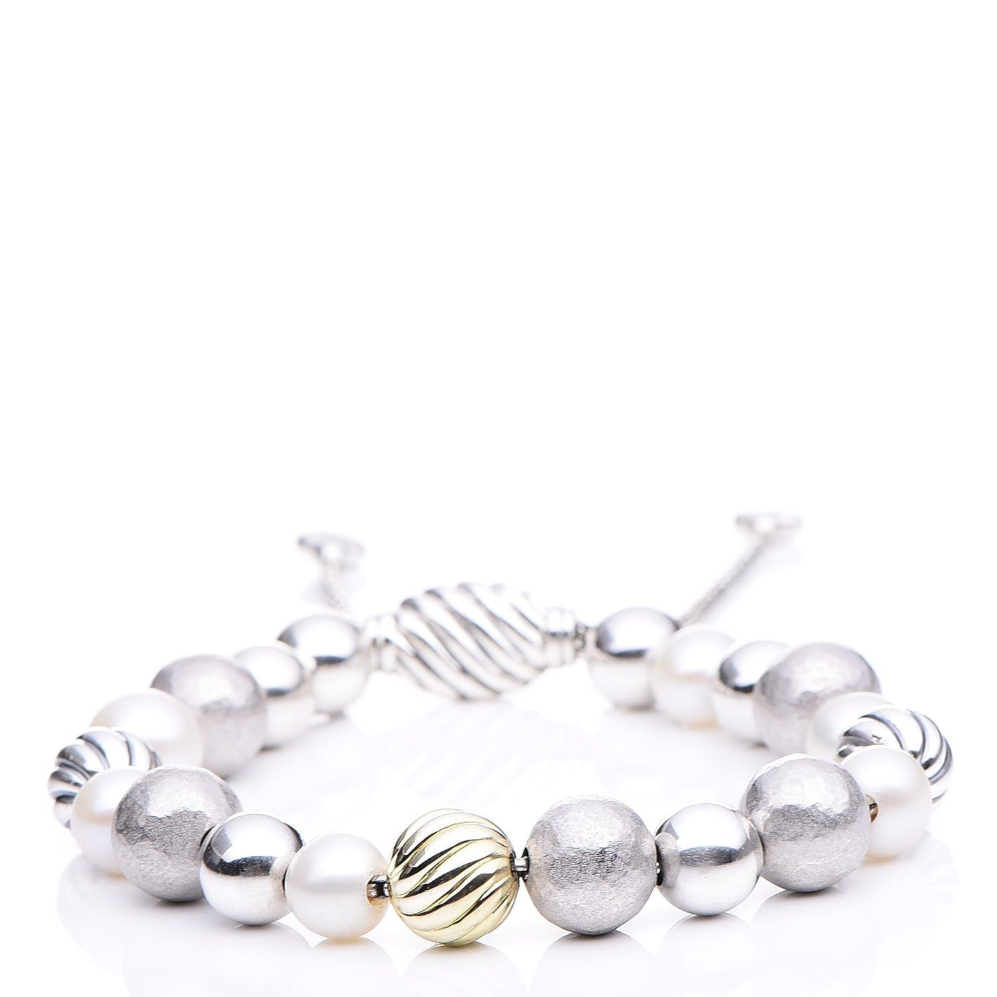 Sterling Silver 18K Yellow Gold 8-10mm Elements Bracelet