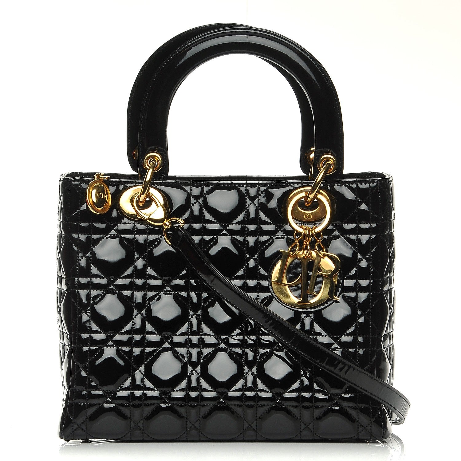 Christian Dior Patent Cannage Medium Lady Dior Black 1 of 13
