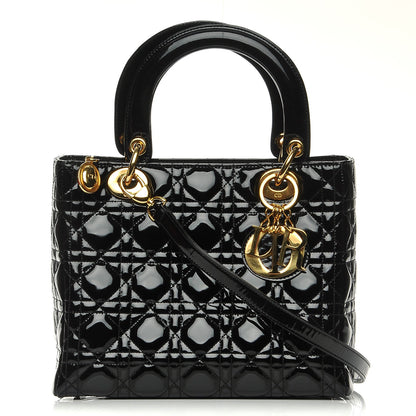 Christian Dior Patent Cannage Medium Lady Dior Black 1 of 13