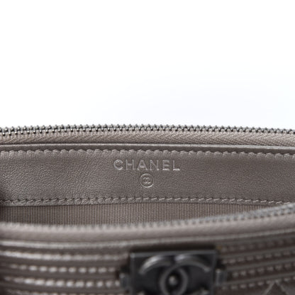Chanel Metallic Caviar Quilted Small Boy Clutch With Chain Copper 8 of 11