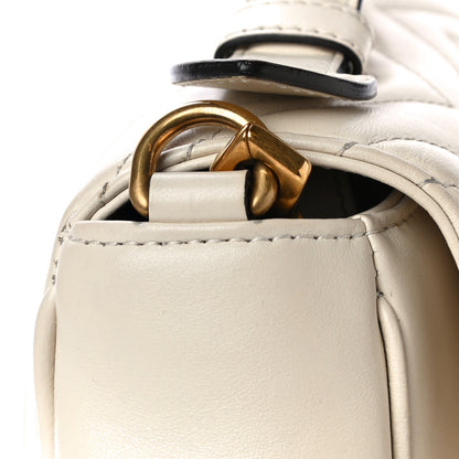 Gucci Calfskin Matelasse Small GG Marmont Top Handle Shoulder Bag White 16 of 19