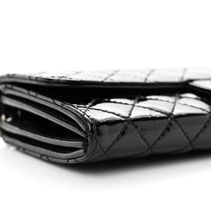 Chanel Patent Calfskin Quilted Flap Clutch With Chain Black 9 of 11