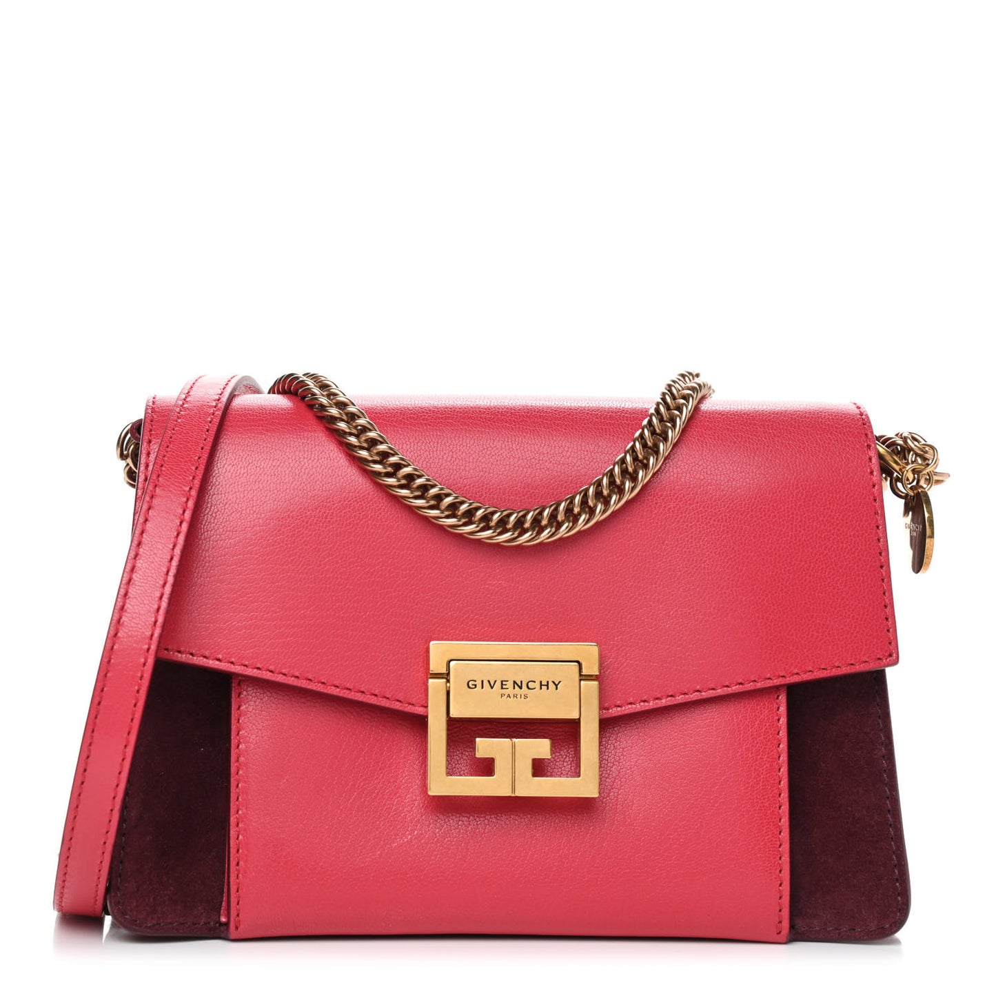 Goatskin Suede Small GV3 Shoulder Bag Pink Aubergine