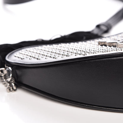 Saint Laurent Calfskin Studded Monogram Heart Shoulder Bag Black 8 of 10