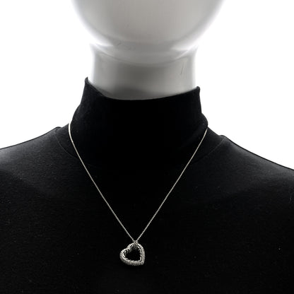 David Yurman Sterling Silver Diamond Open Heart Cable Necklace 2 of 4