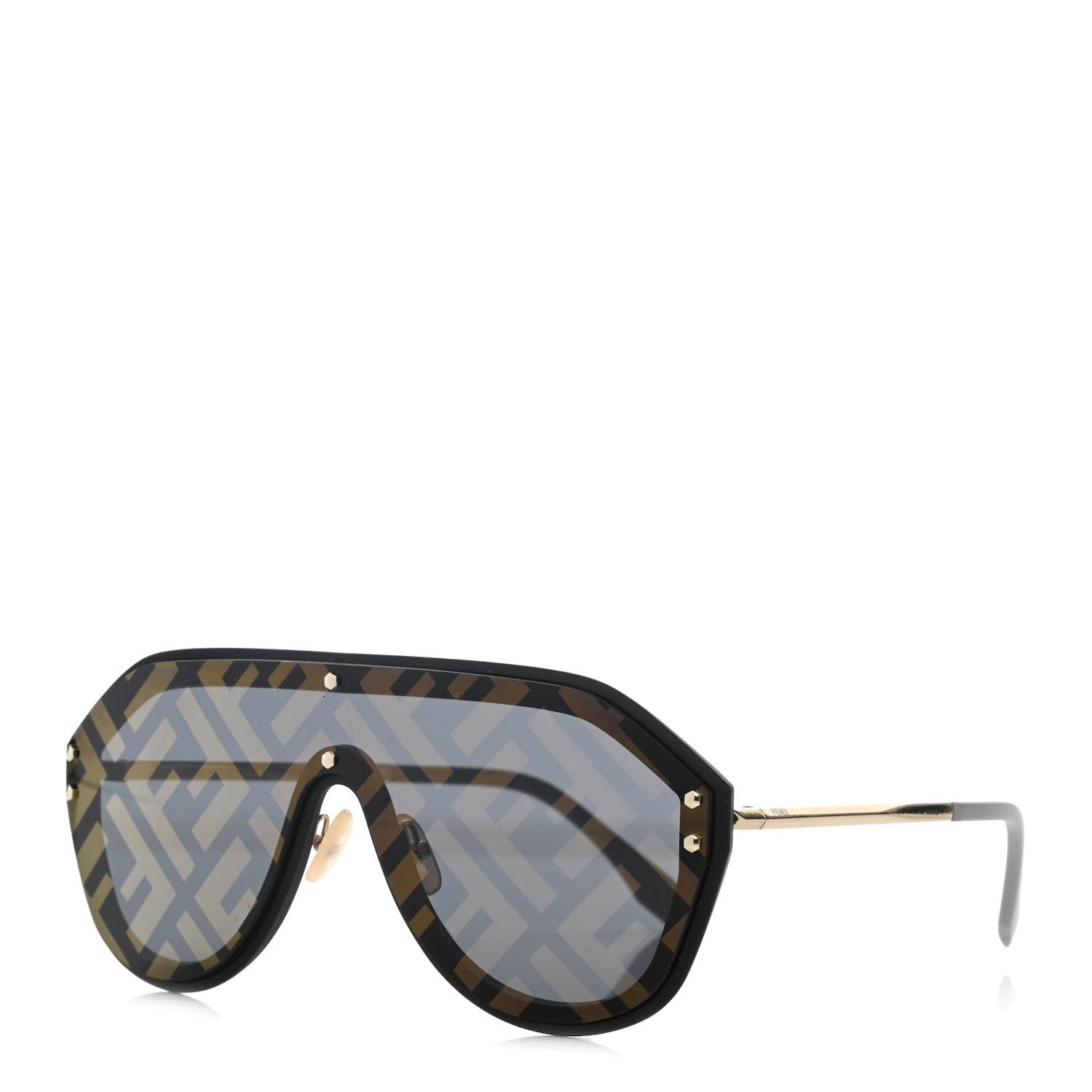 Fendi FF Fabulous Shield Sunglasses FF M0039/G/S Black 1 of 9