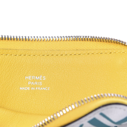 Hermes Veau Swift Carre Trousse Pocket Vert Verone Bleu Du Nord 6 of 7