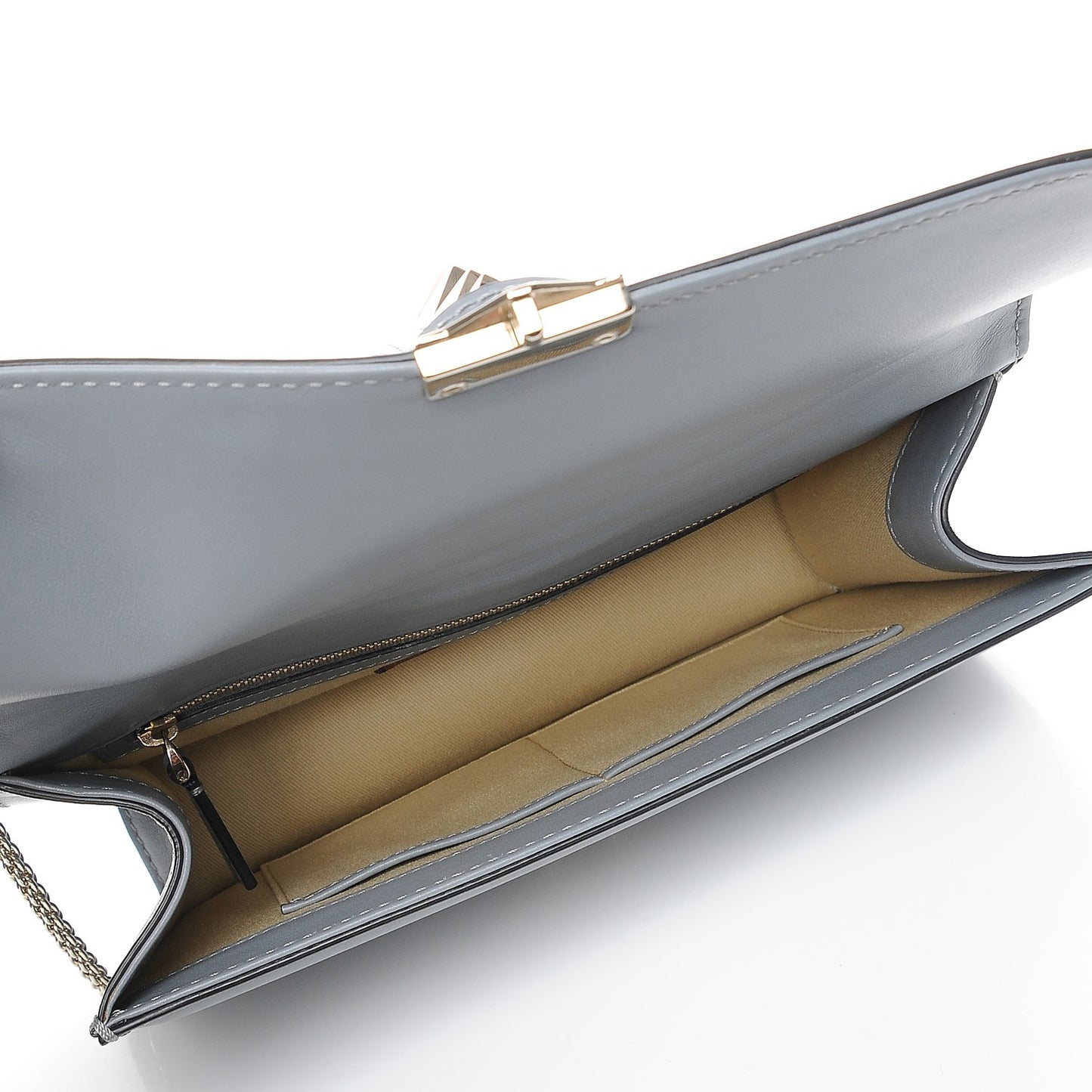 Vitello Medium Glam Lock Rockstud Flap Light Stone