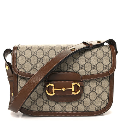Gucci GG Supreme Monogram Horsebit 1955 Shoulder Bag Beige Brown Sugar 1 of 10
