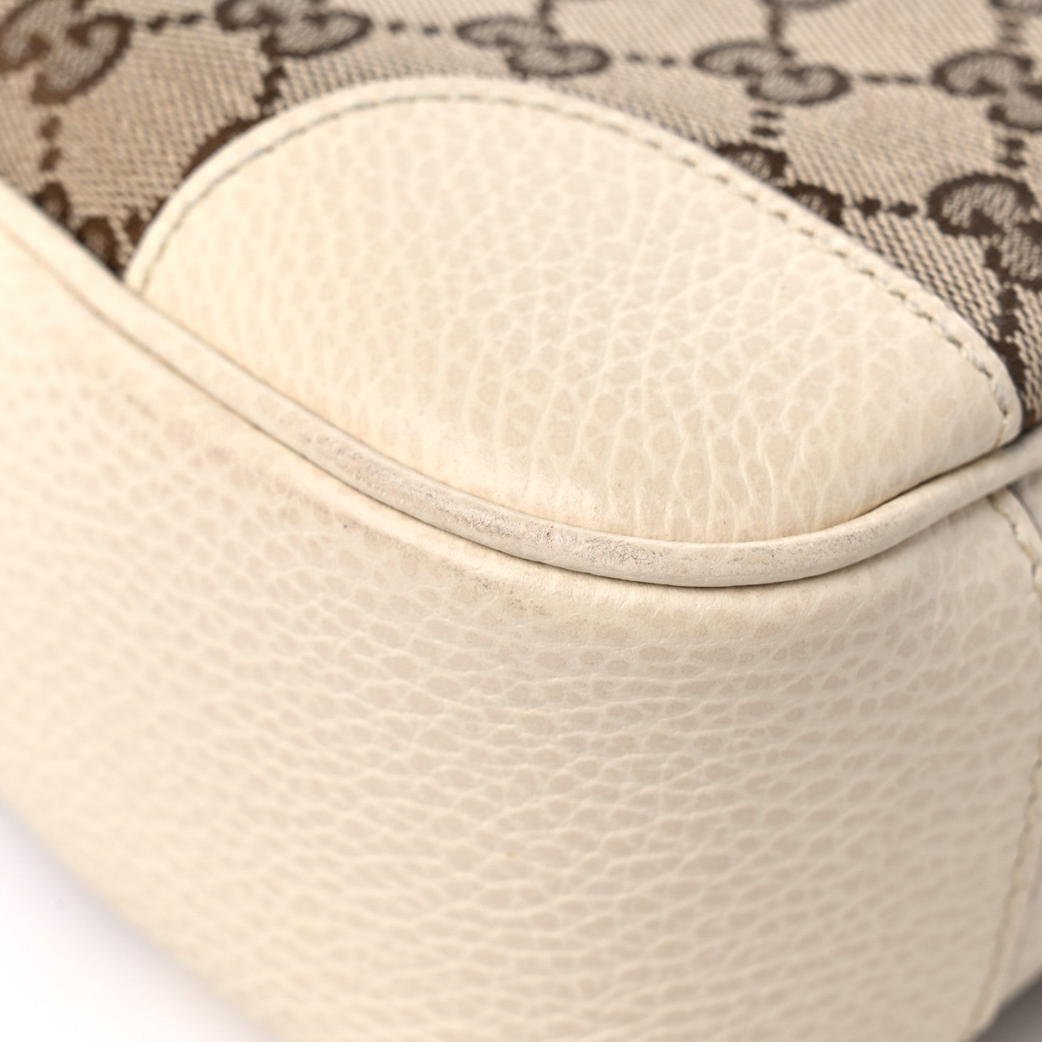 Gucci Monogram Dollar Calfskin Mini Bree Messenger Bag Beige Ebony Avoire 9 of 13