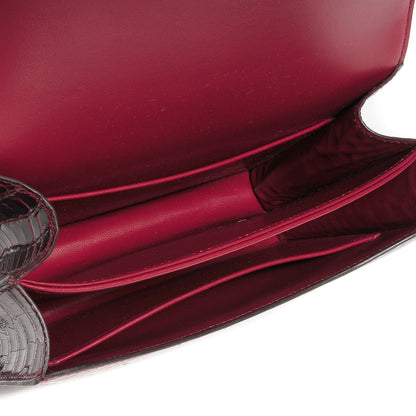 Hermes Shiny Alligator Lizard Marquette Constance 18 Bourgogne Rouge Moyen 5 of 9