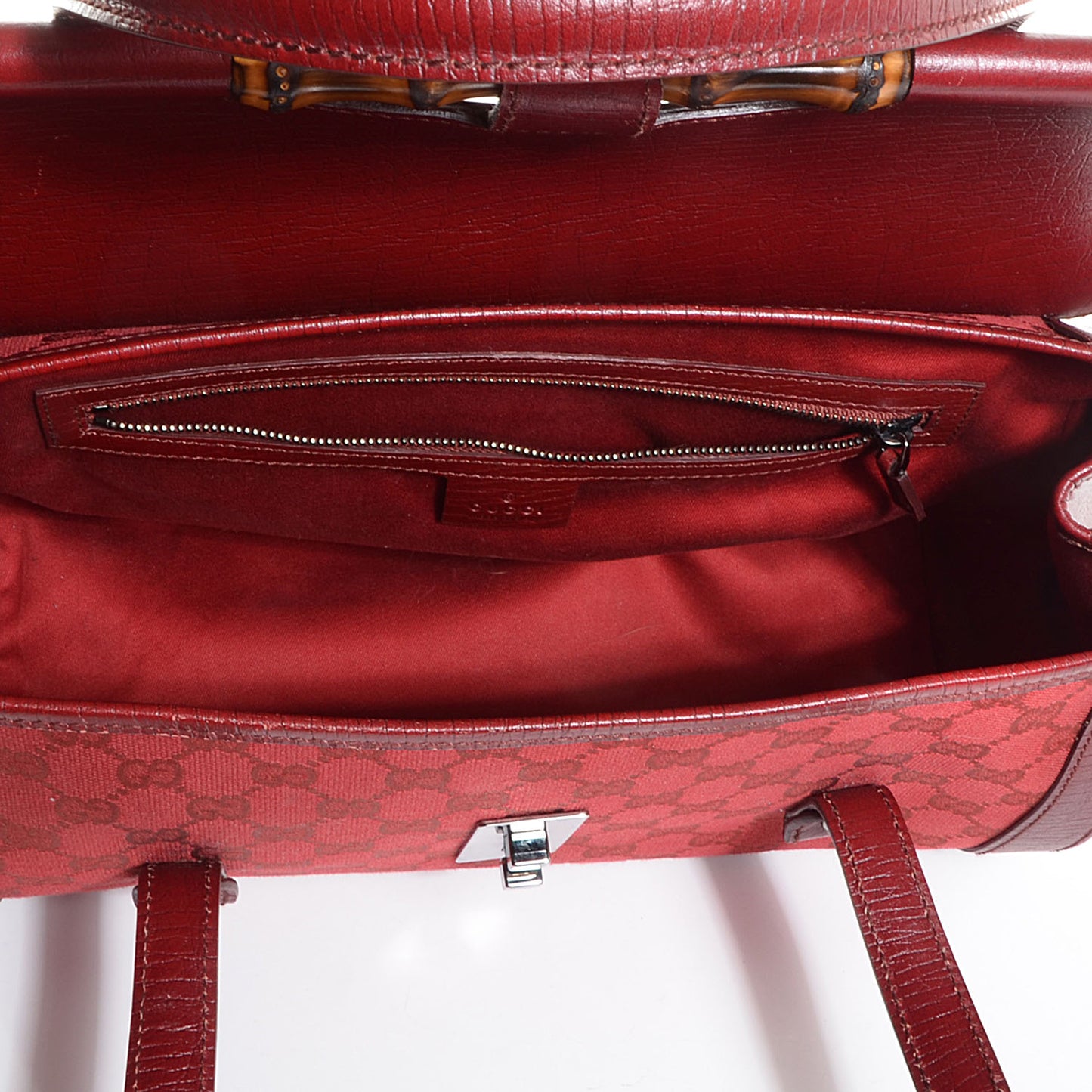 Monogram Bamboo Bullet Satchel Red