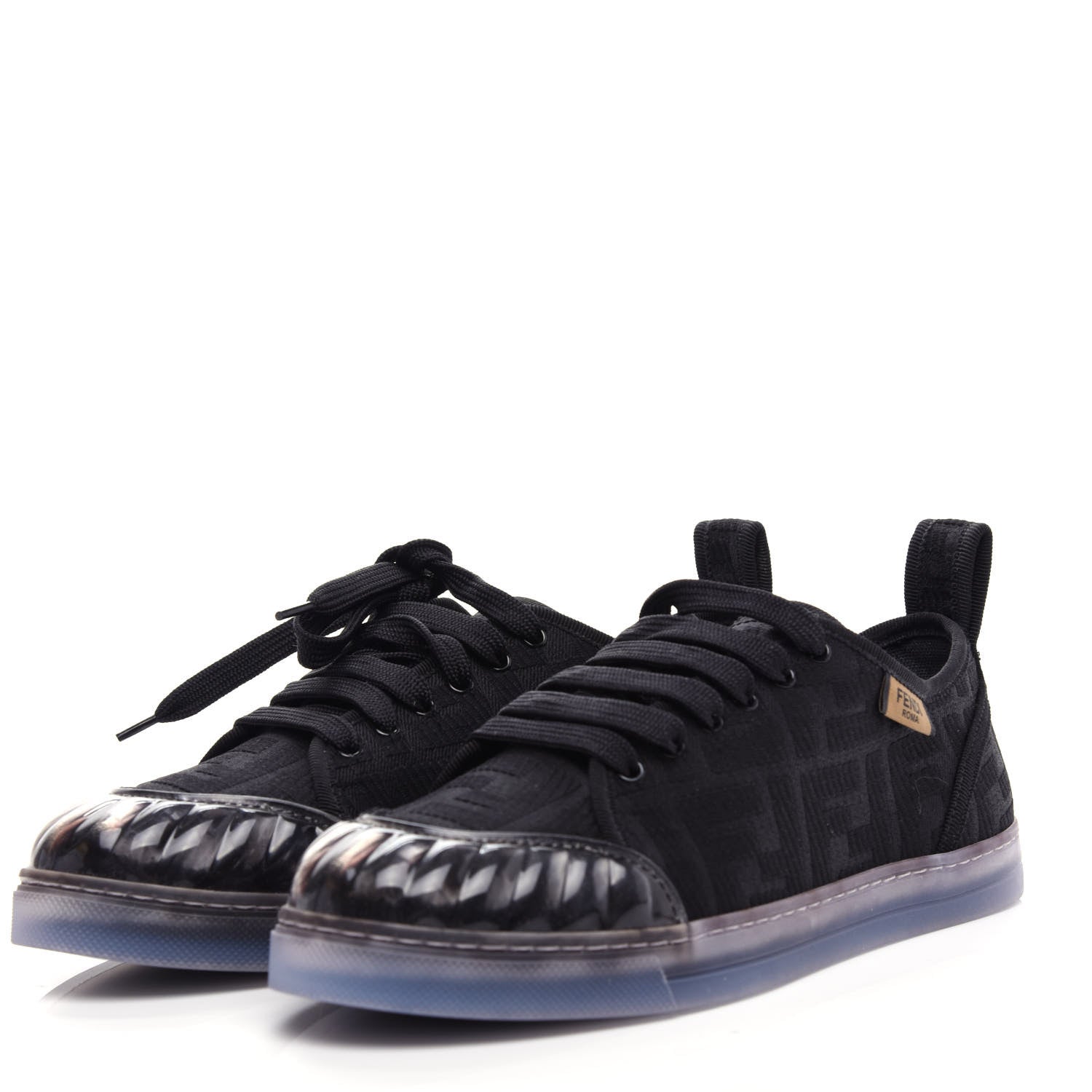 Fendi Corda FF Promenade Low Top Sneakers 37.5 Black 3 of 10