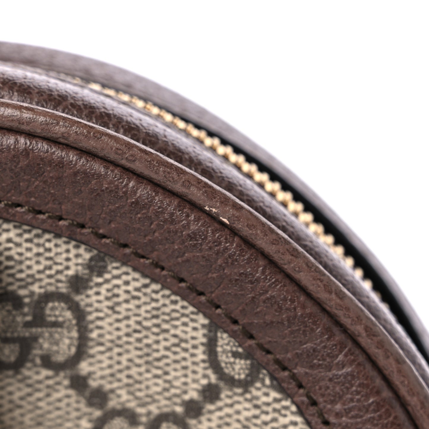 GG Supreme Monogram Web Mini Ophidia Round Backpack Brown