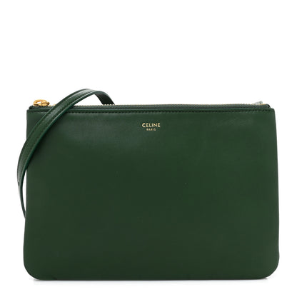 Celine Lambskin Large Trio Crossbody Bag Malachite 1 of 12