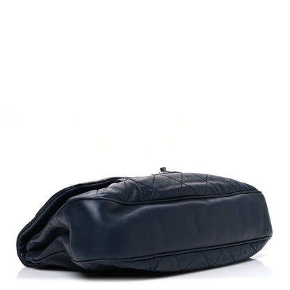 Chanel Calfskin Quilted Coco Pleats Flap Navy Blue 4 of 10