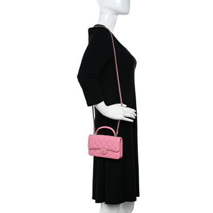 Chanel Lambskin Quilted Flap Phone Holder With Chain Pink 2 of 11