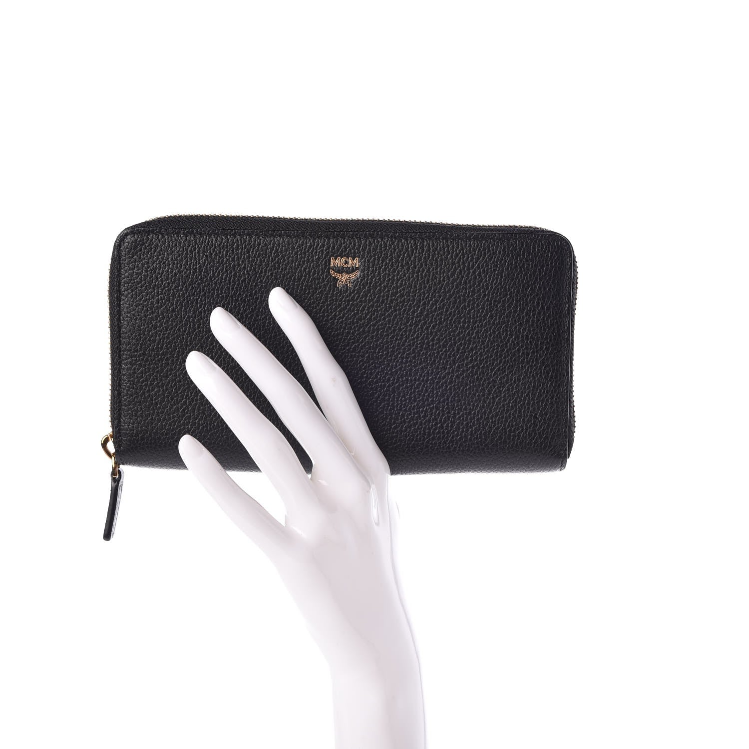 MCM Calfskin Fontanellas Park Avenue Milla Zip Around Wallet Black 2 of 7