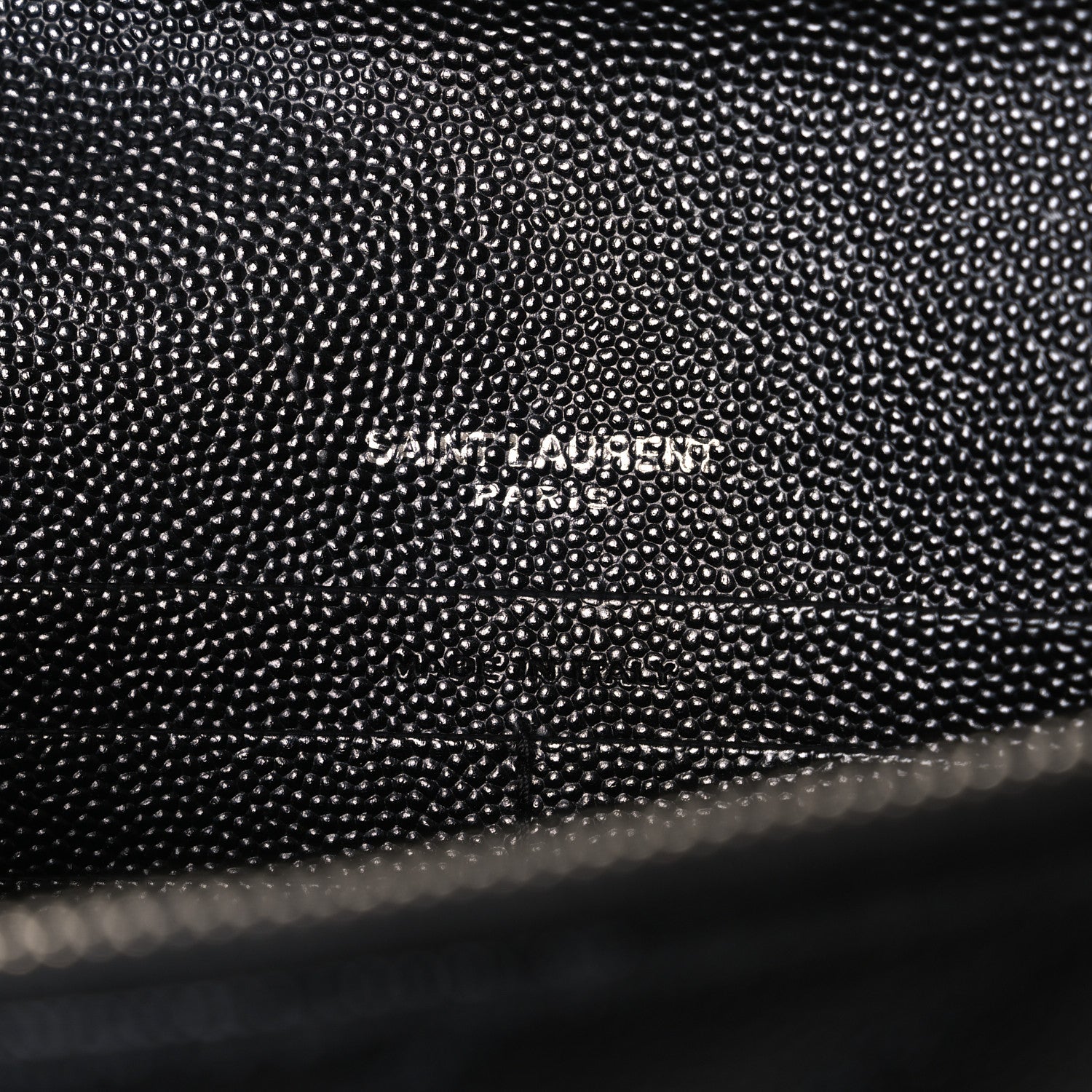 Saint Laurent Grain De Poudre Matelasse Chevron Monogram Envelope Chain Wallet Black 6 of 10