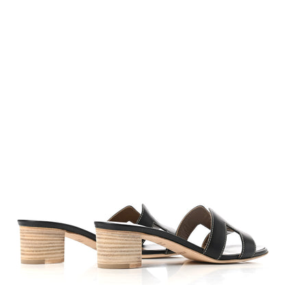Hermes Calfskin Oasis Sandals 37 Black 4 of 8