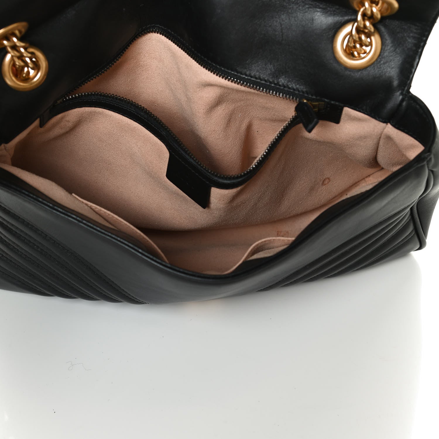 Gucci Calfskin Matelasse Medium GG Marmont Shoulder Bag Black 5 of 11