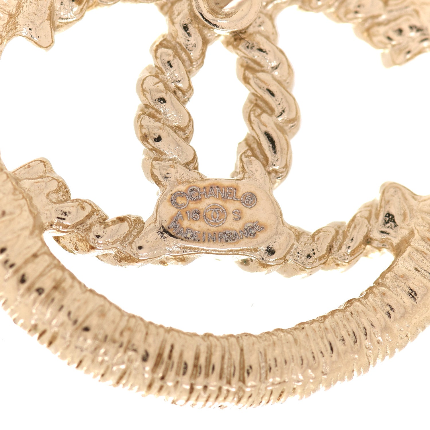 Chanel CC Round Rope Earrings Gold 4 of 5