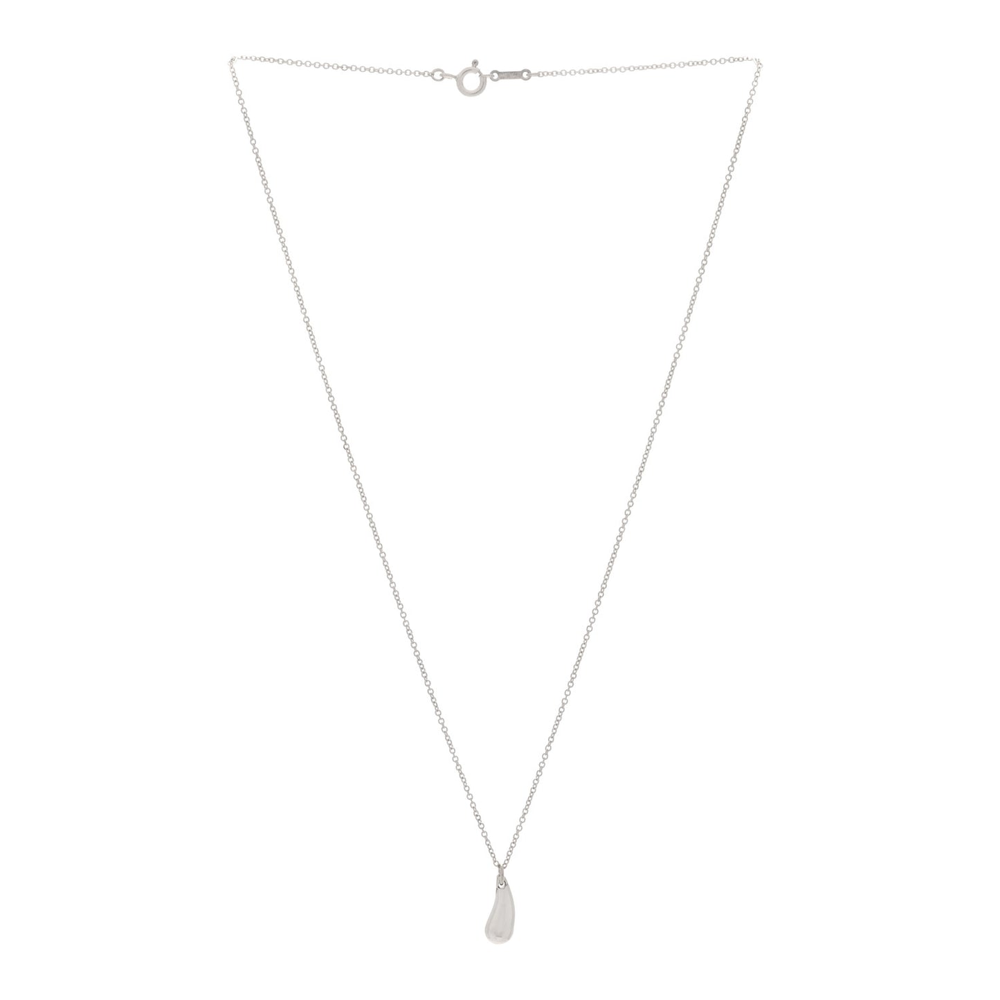 Sterling Silver 12mm Elsa Peretti Teardrop Pendant Necklace