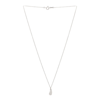 Tiffany Sterling Silver 12mm Elsa Peretti Teardrop Pendant Necklace 3 of 5