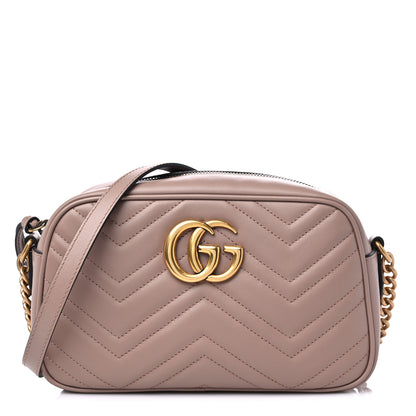 Gucci Calfskin Matelasse Small GG Marmont Chain Shoulder Bag Porcelain Rose 1 of 9